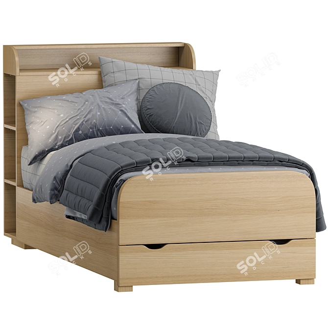 Woodland Kids Bed with Shelves 3D model image 3