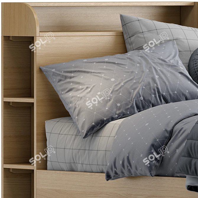 Woodland Kids Bed with Shelves 3D model image 4