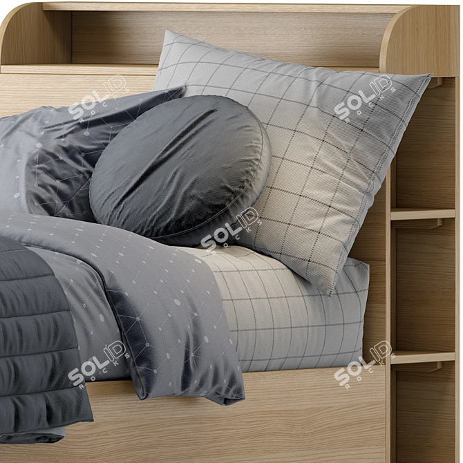 Woodland Kids Bed with Shelves 3D model image 5