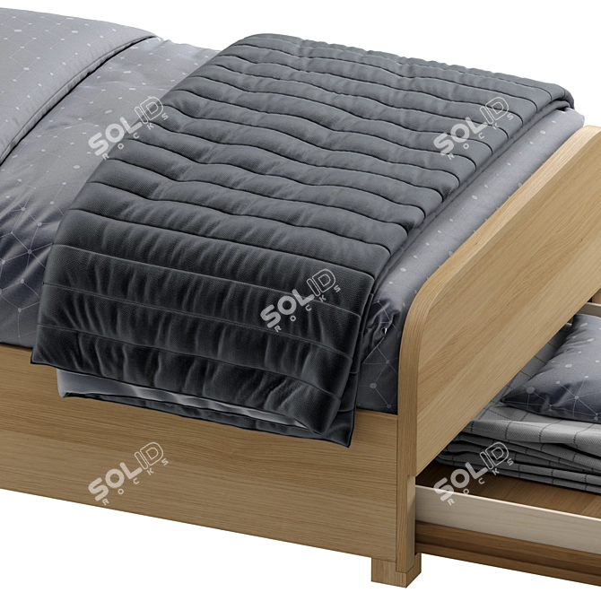 Woodland Kids Bed with Shelves 3D model image 6