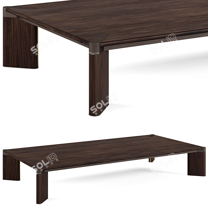 Premium Brass Coffee Table 3D 3D model image 1