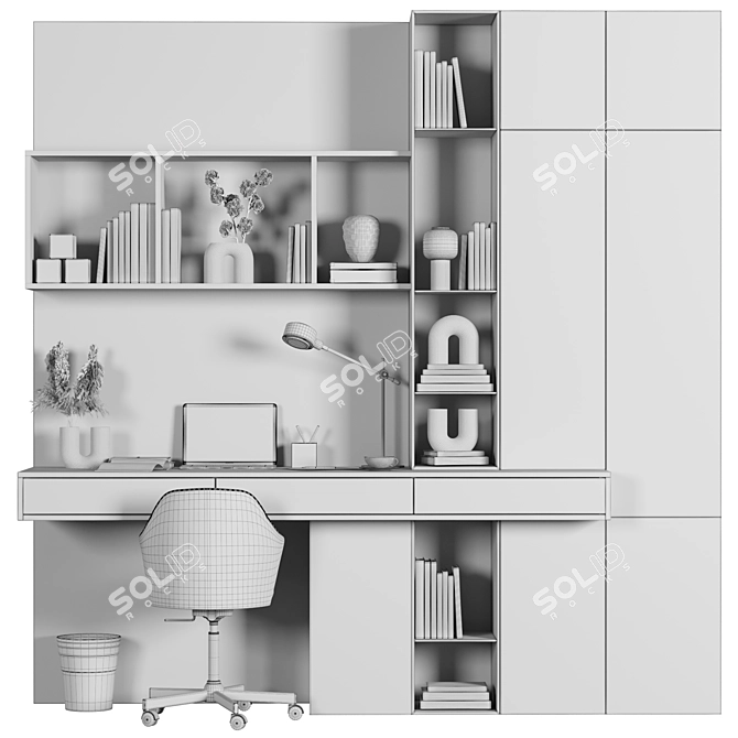 Modern Home Office Desk Furniture 3D model image 4