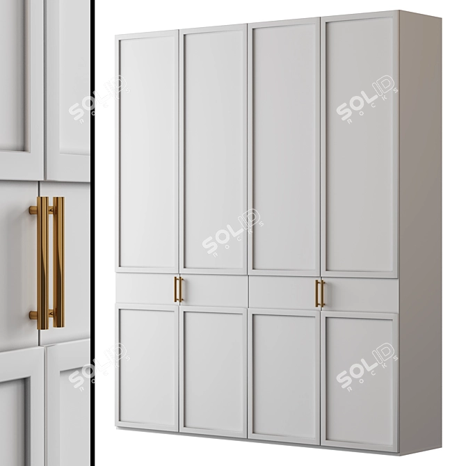 Versatile Modular Wardrobe Kit 3D model image 5