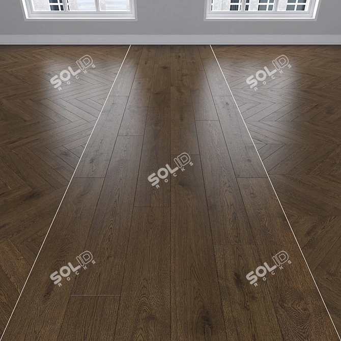 Dub Parquet: Linear, Herringbone, Chevron 3D model image 1