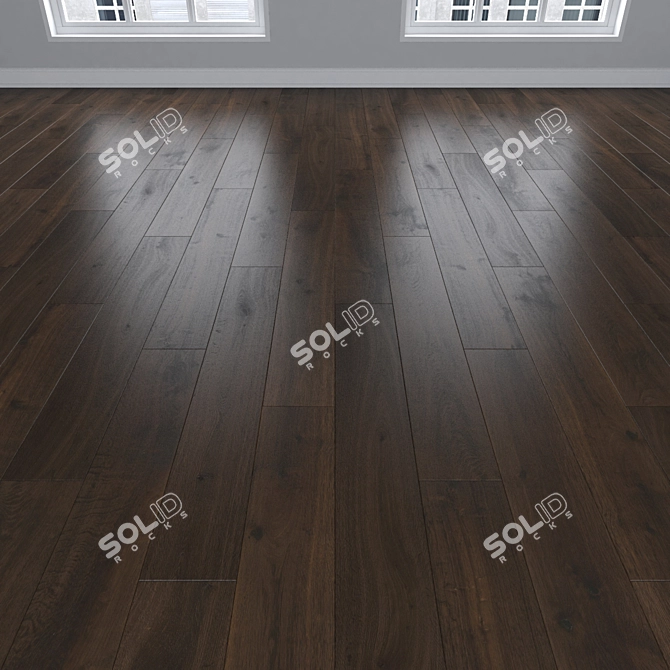 Oak Parquet Flooring Trio 3D model image 2