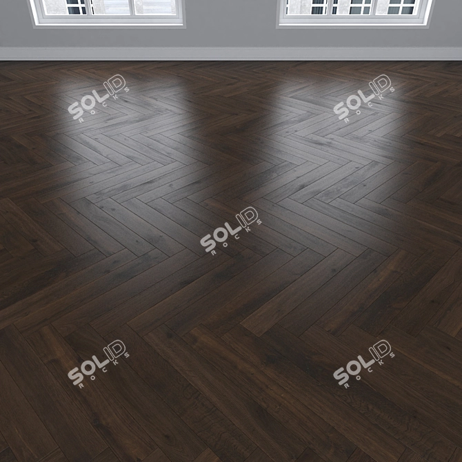 Oak Parquet Flooring Trio 3D model image 3