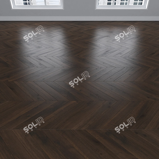 Oak Parquet Flooring Trio 3D model image 4