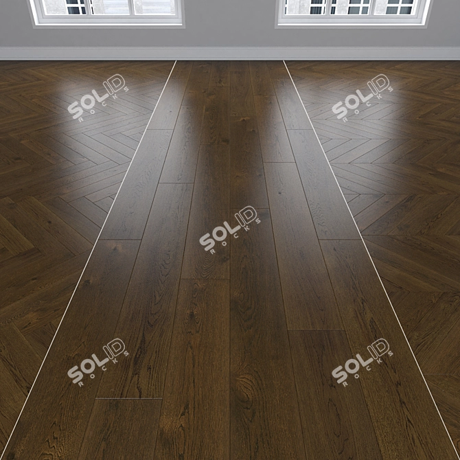 Dub Parquet Flooring Collection 3D model image 1