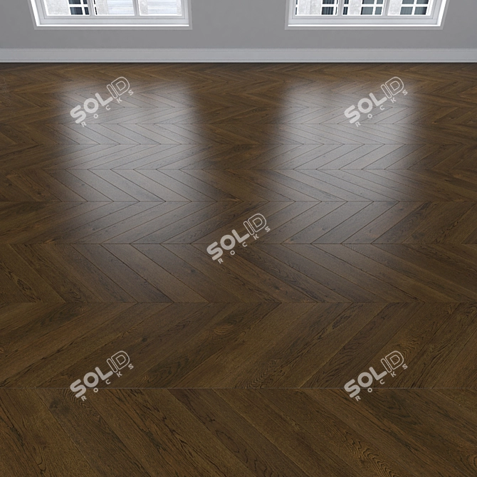 Dub Parquet Flooring Collection 3D model image 4