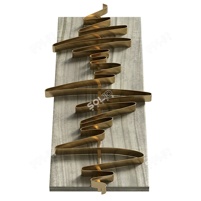 Abstract Metal Wall Art Sculpture 3D model image 3