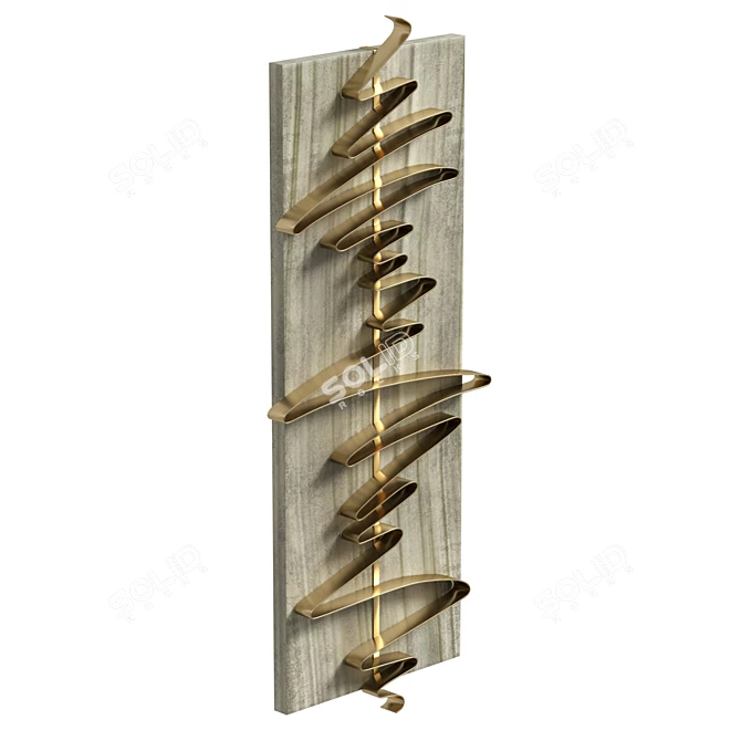 Abstract Metal Wall Art Sculpture 3D model image 5