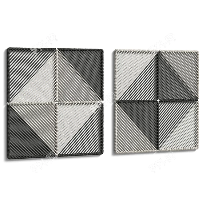 UV Unwrapped Wall Art Set 3D model image 2