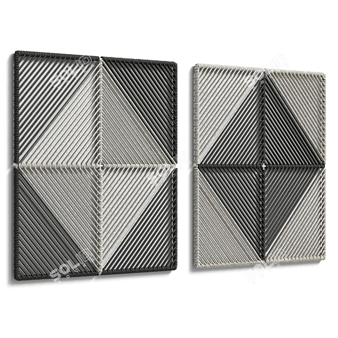 UV Unwrapped Wall Art Set 3D model image 4