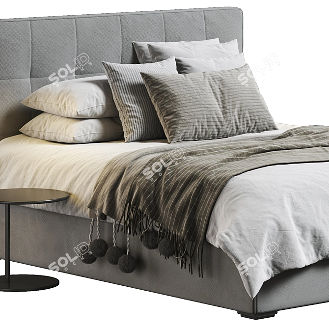 Modern 3D Bed Furniture Model 3D model image 2