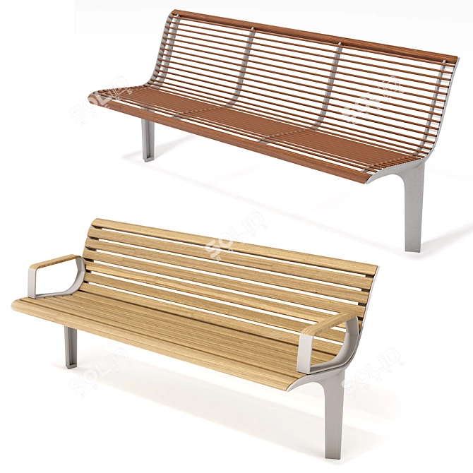 Emau Solo Park Benches 3D model image 2