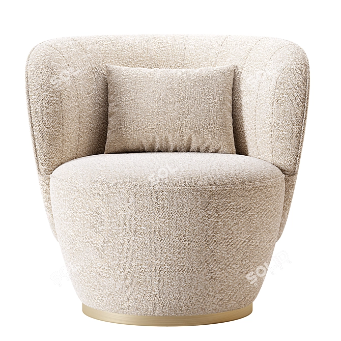 Sophisticated PEARL Armchair: 3D Model & Textures 3D model image 2