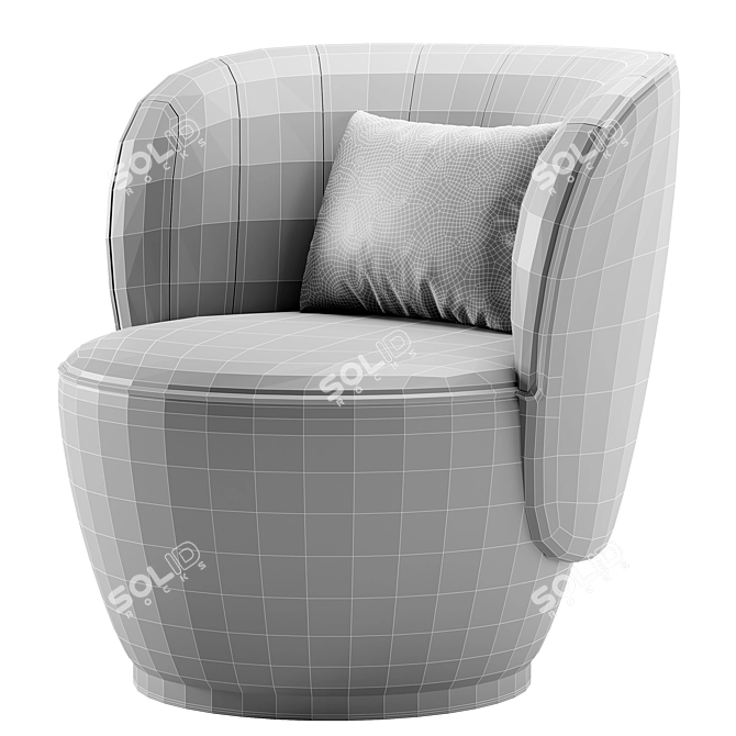 Sophisticated PEARL Armchair: 3D Model & Textures 3D model image 3