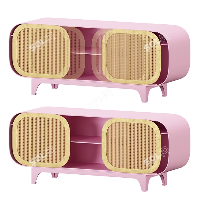 Modern Grace Pink Sideboard 3D model image 2