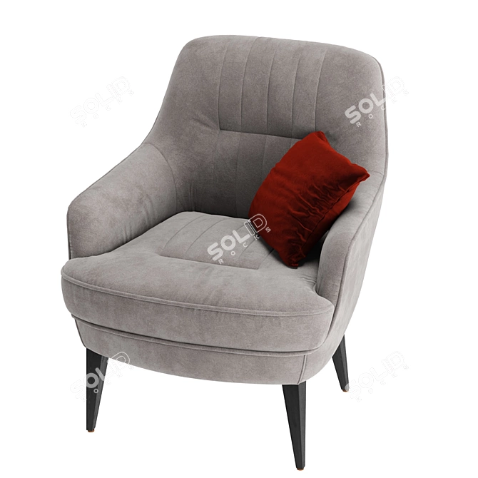 Translated: The product description does not indicate that it is in Russian. A unique title for the Caravel Armchair in velvet and leather could be " 3D model image 2