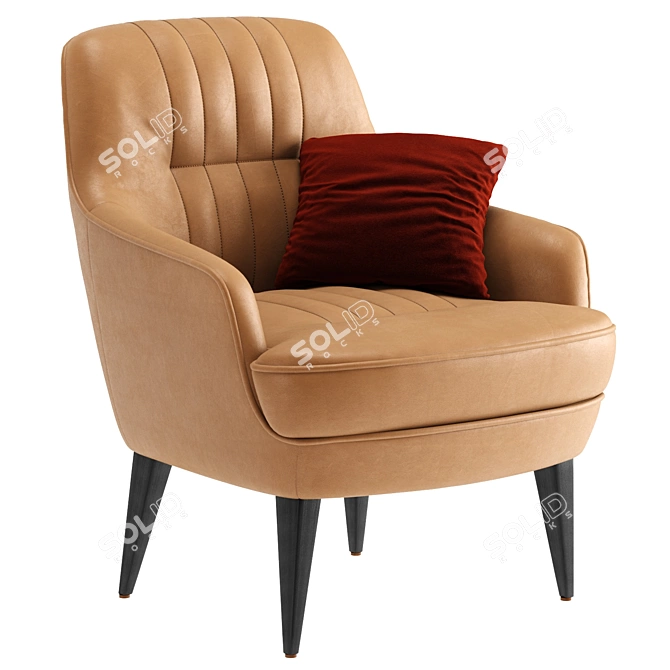 Translated: The product description does not indicate that it is in Russian. A unique title for the Caravel Armchair in velvet and leather could be " 3D model image 4