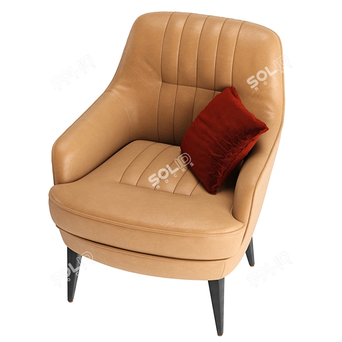 Translated: The product description does not indicate that it is in Russian. A unique title for the Caravel Armchair in velvet and leather could be " 3D model image 5