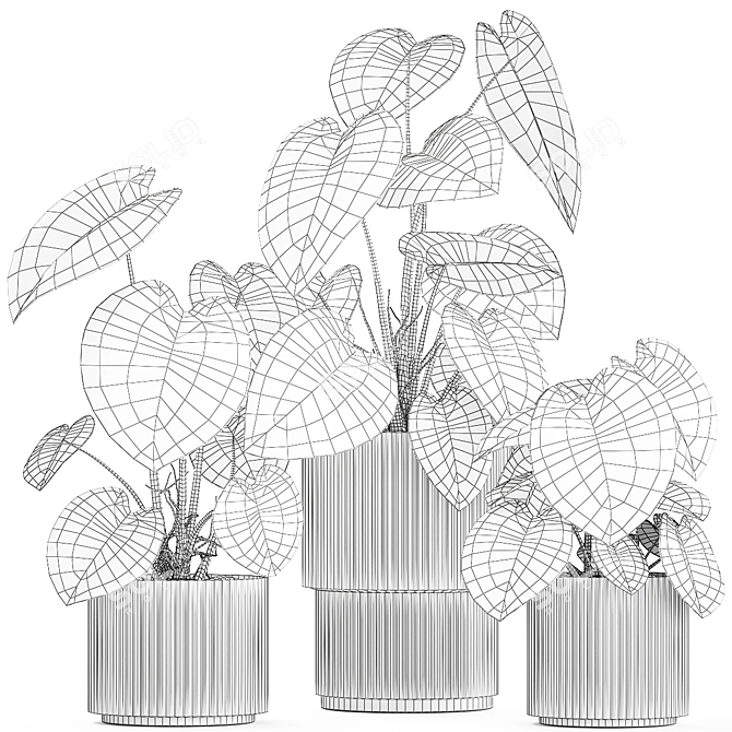 Exotic Anthurium Crystal Plant Set 3D model image 7