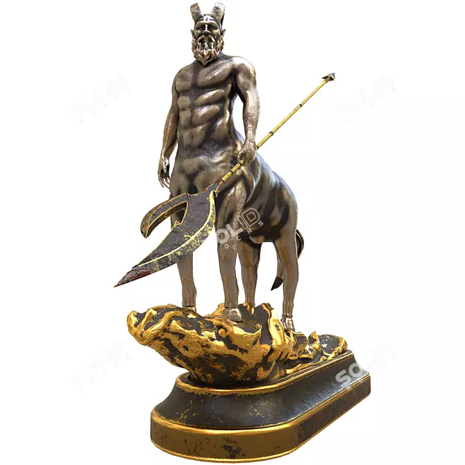 Handcrafted Santur Statue Model 3D model image 3