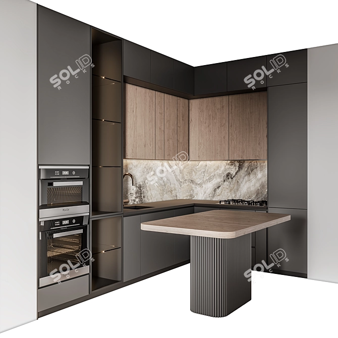 Compact Kitchenette Minikitchen029 3D model image 3