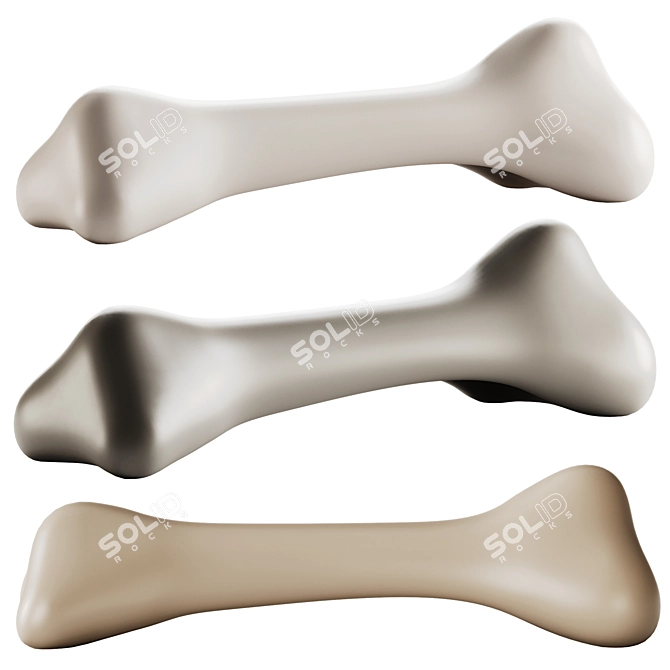 Qeeboo BONOS Modern Polyethylene Bench 3D model image 1