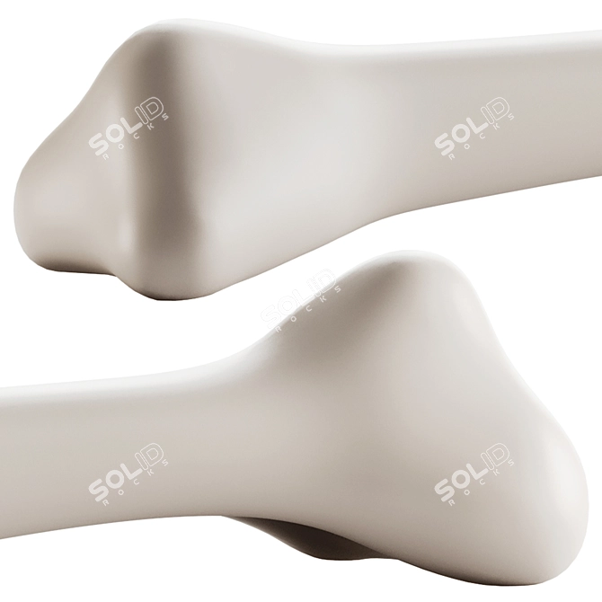 Qeeboo BONOS Modern Polyethylene Bench 3D model image 3