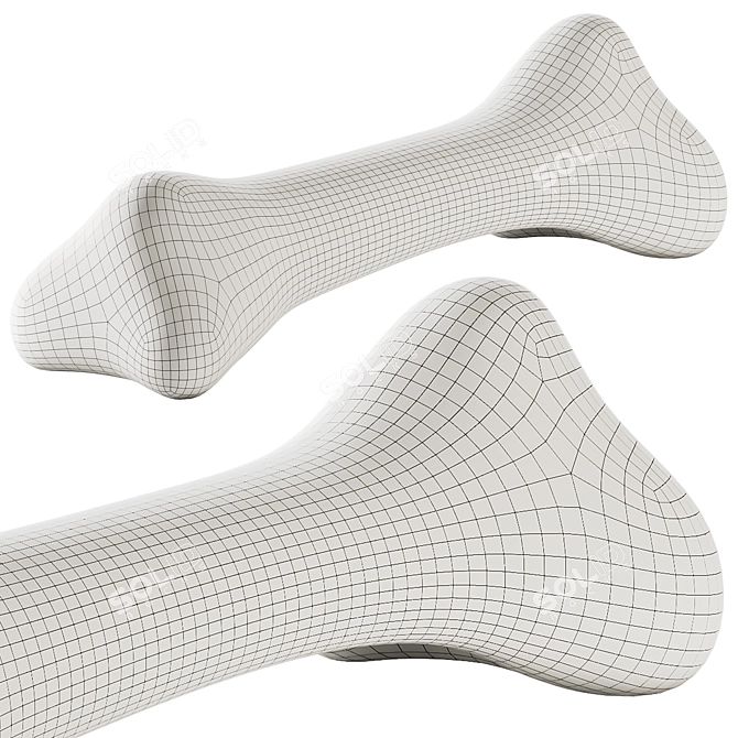 Qeeboo BONOS Modern Polyethylene Bench 3D model image 5