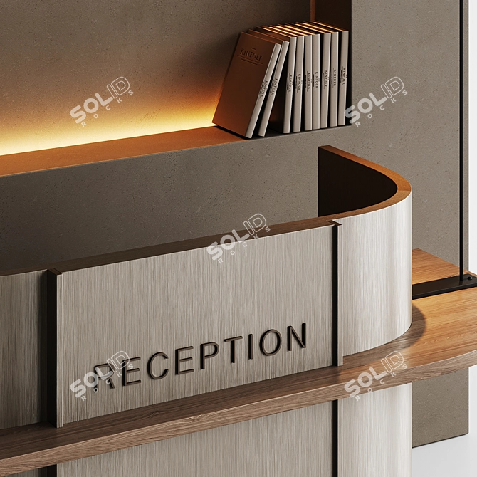 Metal Minimalist Reception Desk Set 3D model image 3