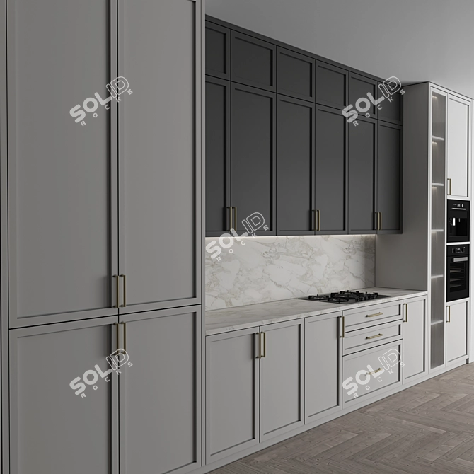 Modern Kitchen Set With Appliances 3D model image 4