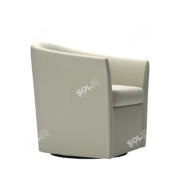 Hyde Swivel Armchair: Upholstered Elegance 3D model image 2