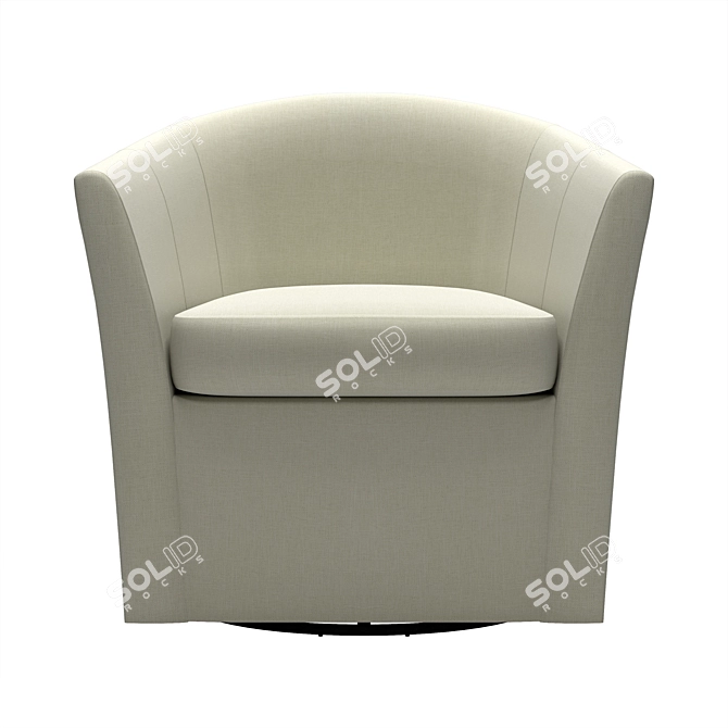 Hyde Swivel Armchair: Upholstered Elegance 3D model image 3