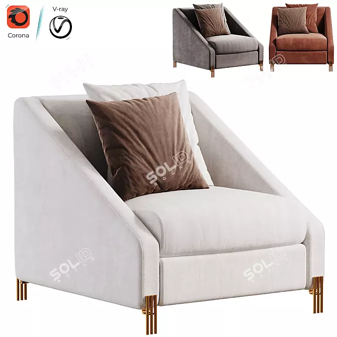 Stylish Model Chair Candice 3D model image 1