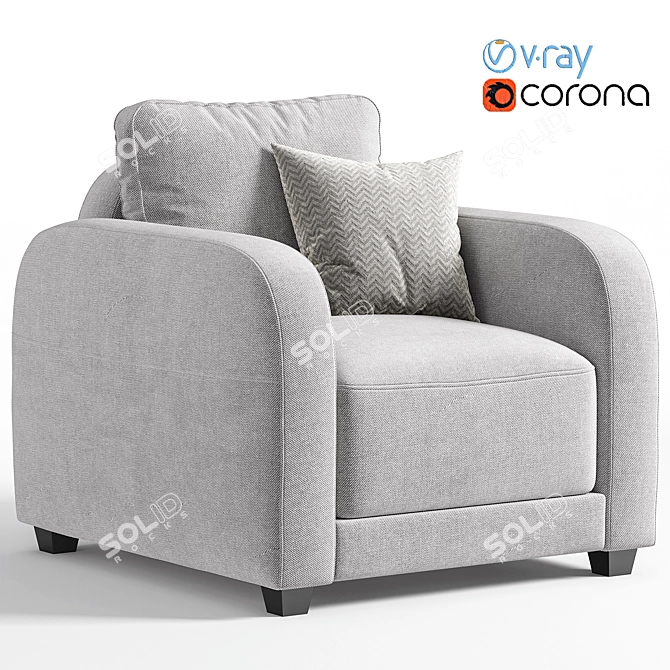 Sleek Leon Armchair, 2014 Version 3D model image 1