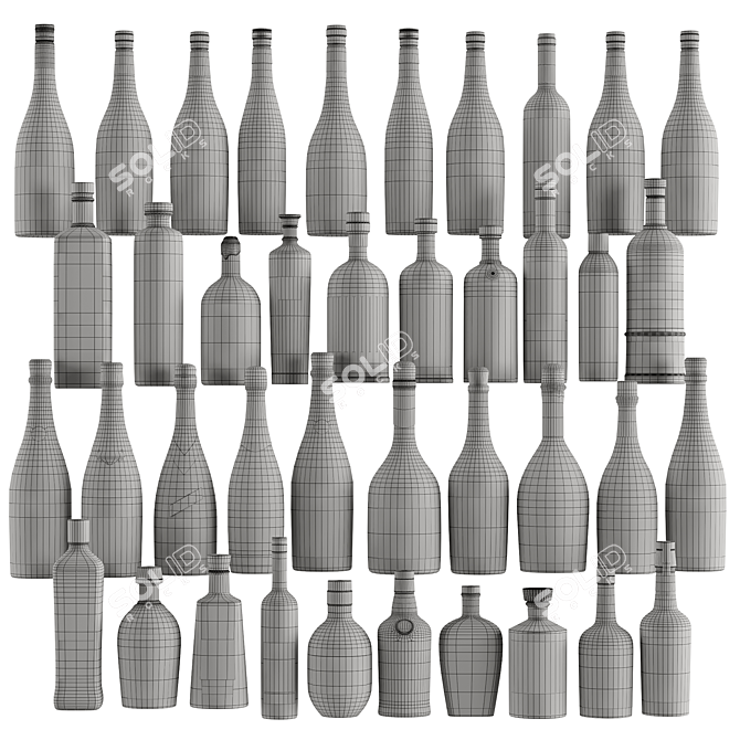 Versatile Alcohol Bottle Collection 3D model image 7