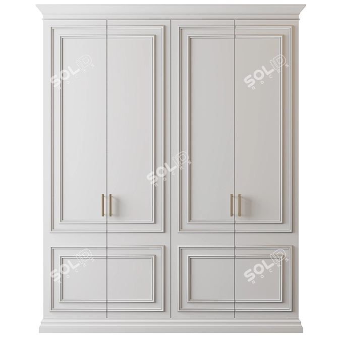 Modular High-Quality Wardrobe 3D model image 1