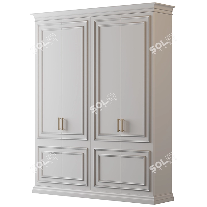 Modular High-Quality Wardrobe 3D model image 2