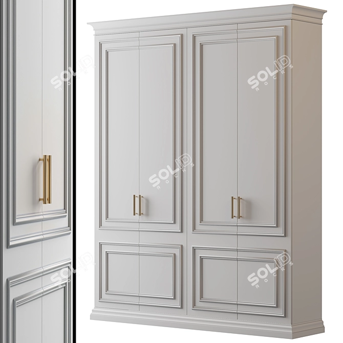 Modular High-Quality Wardrobe 3D model image 3
