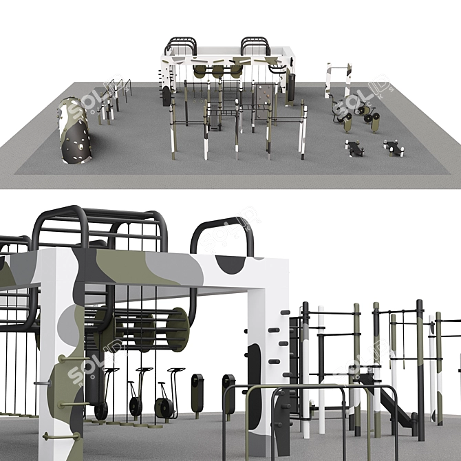 Workout Training Area 3D Model 3D model image 2