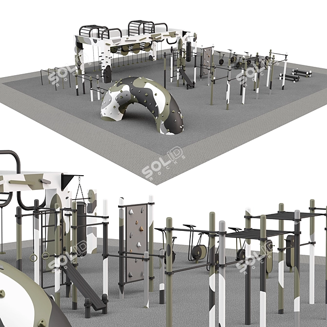 Workout Training Area 3D Model 3D model image 4