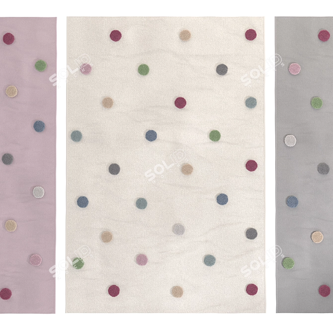  Colorful Circles Kids Carpet 3D model image 1