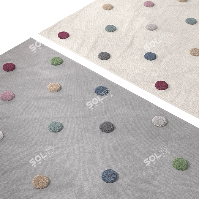  Colorful Circles Kids Carpet 3D model image 2