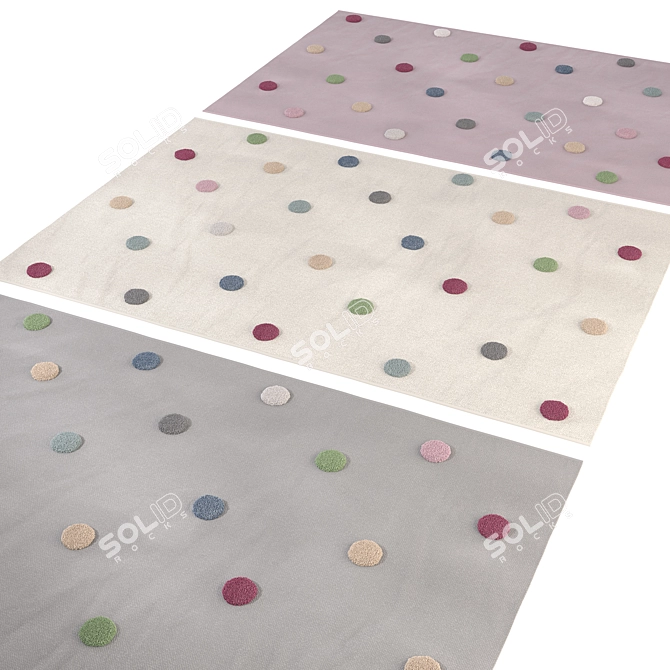  Colorful Circles Kids Carpet 3D model image 3