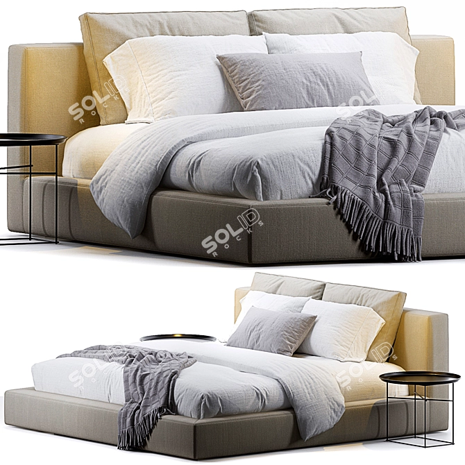 RH Cloud Platform Bed 3D model image 4