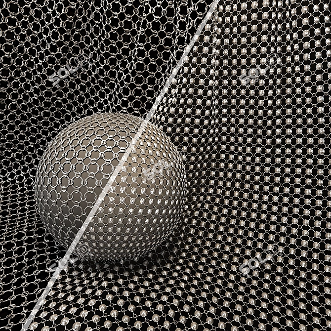 Metal Mesh Fabric Textures Bundle 3D model image 1