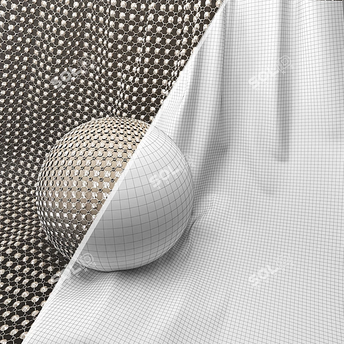 Metal Mesh Fabric Textures Bundle 3D model image 4