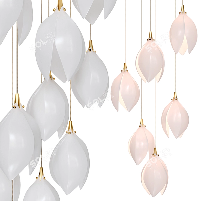 Elegant Magnolia Chandelier Design 3D model image 3